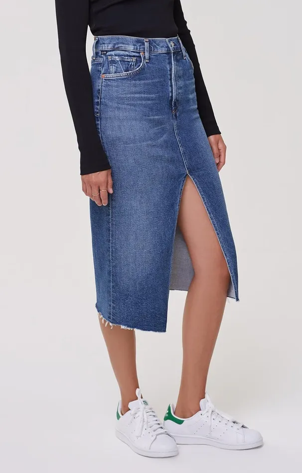 Skirts Women Citizens Of Humanity Aubrey Front Slit Maxi Skirt In Dance Floor Dance Floor