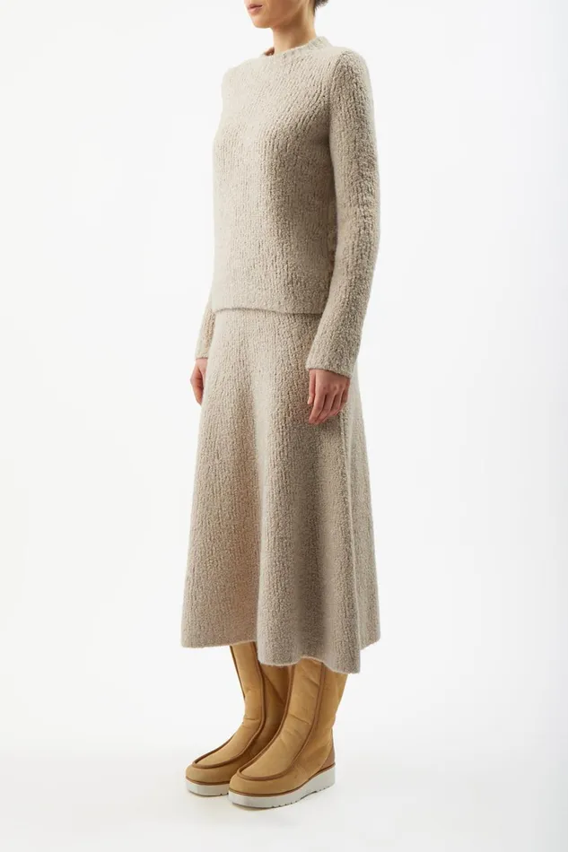 Skirts Women Gabriela Hearst Pablo Knit Midi Skirt In Oatmeal Cashmere Silk Boucle Skirts Women Gabriela Hearst Pablo Knit Midi Skirt In Oatmeal Cashmere Silk Boucle