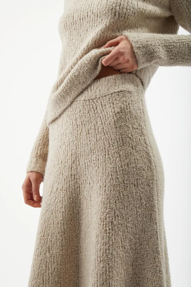 Skirts Women Gabriela Hearst Pablo Knit Midi Skirt In Oatmeal Cashmere Silk Boucle Skirts Women Gabriela Hearst Pablo Knit Midi Skirt In Oatmeal Cashmere Silk Boucle