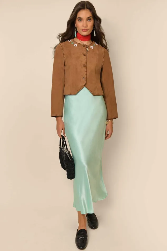 Skirts Women RIXO Kelly Pastel Green Skirts Women RIXO Kelly Pastel Green