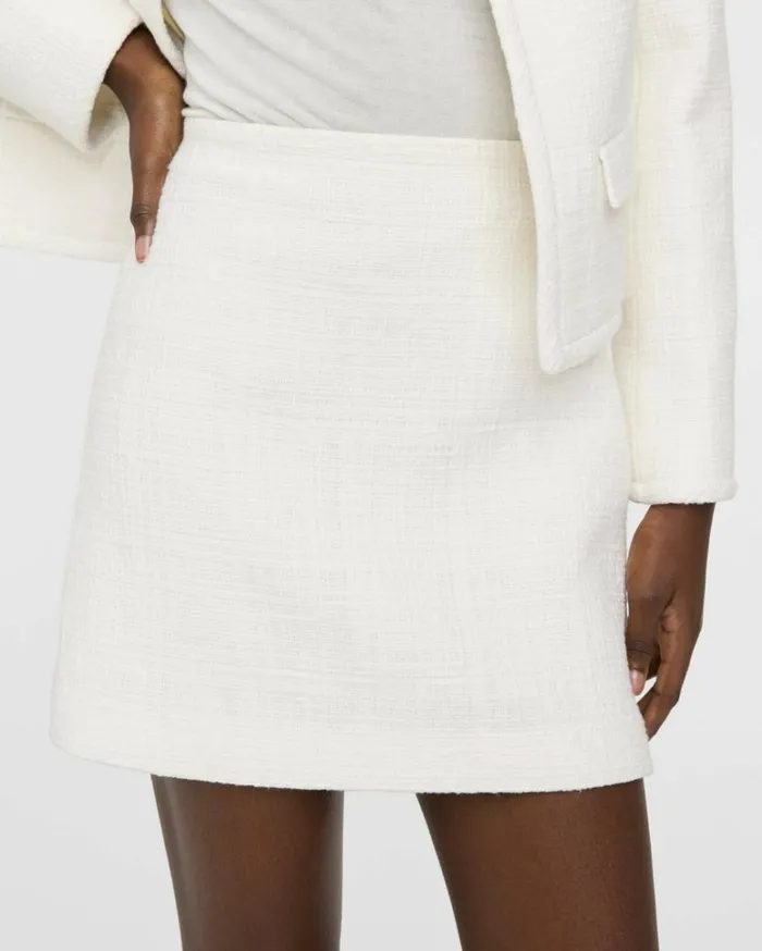 Skirts Women Theory HighWaisted Mini Skirt In Cotton Tweed White Skirts Women Theory HighWaisted Mini Skirt In Cotton Tweed White