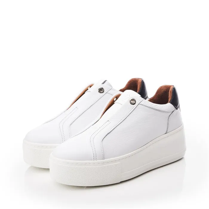 SlipOn Trainers Women Moda In Pelle Auben White Leather