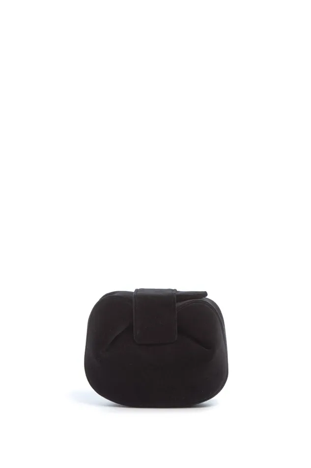 Soft Demi Women Gabriela Hearst Soft Demi Clutch In Black Cotton Velvet
