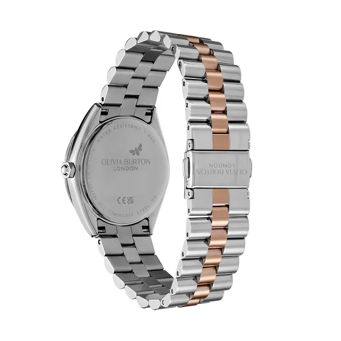 Sports Luxe Watches Women 34mm Bejewelled Silver and Two Tone Bracelet Watch Olivia Burton