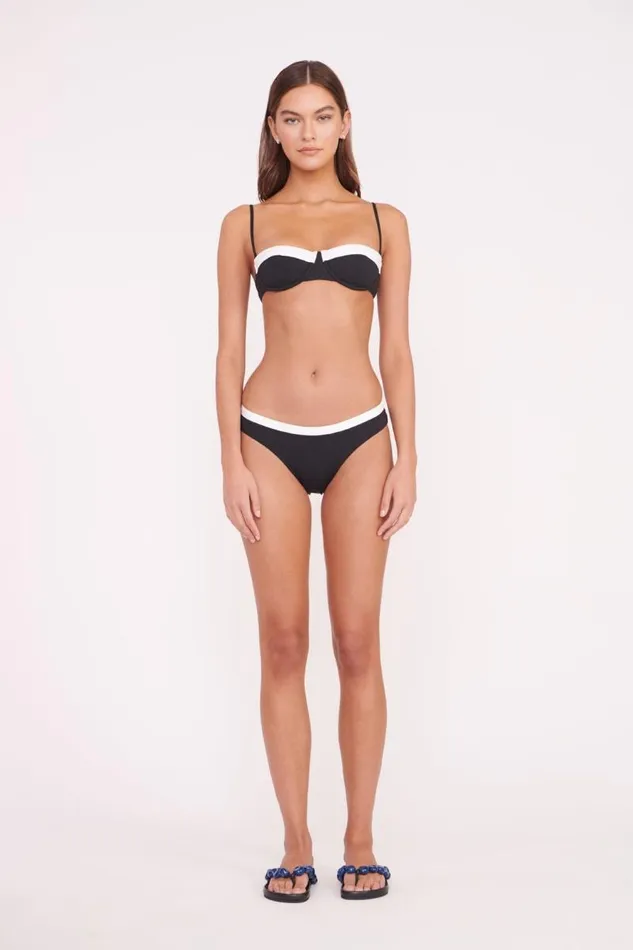 STAUD Bikinis STAUD JO BALCONETTE BIKINI TOP BLACK WHITE 8211 Women STAUD Bikinis STAUD JO BALCONETTE BIKINI TOP BLACK WHITE 8211 Women