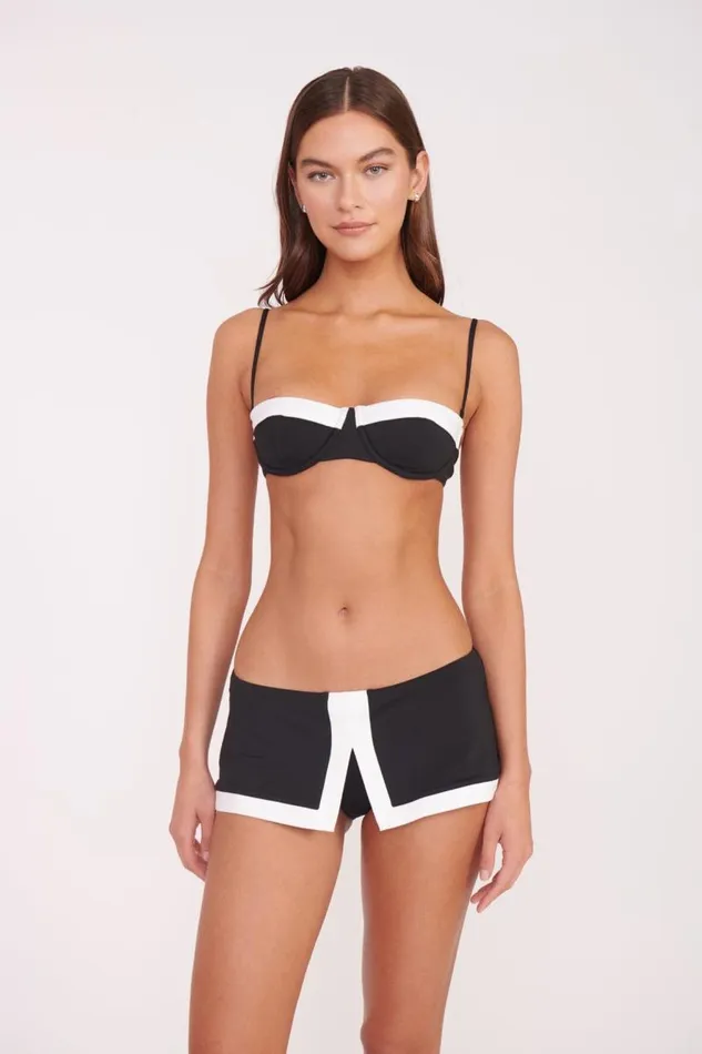 STAUD Bikinis STAUD JO BALCONETTE BIKINI TOP BLACK WHITE 8211 Women STAUD Bikinis STAUD JO BALCONETTE BIKINI TOP BLACK WHITE 8211 Women
