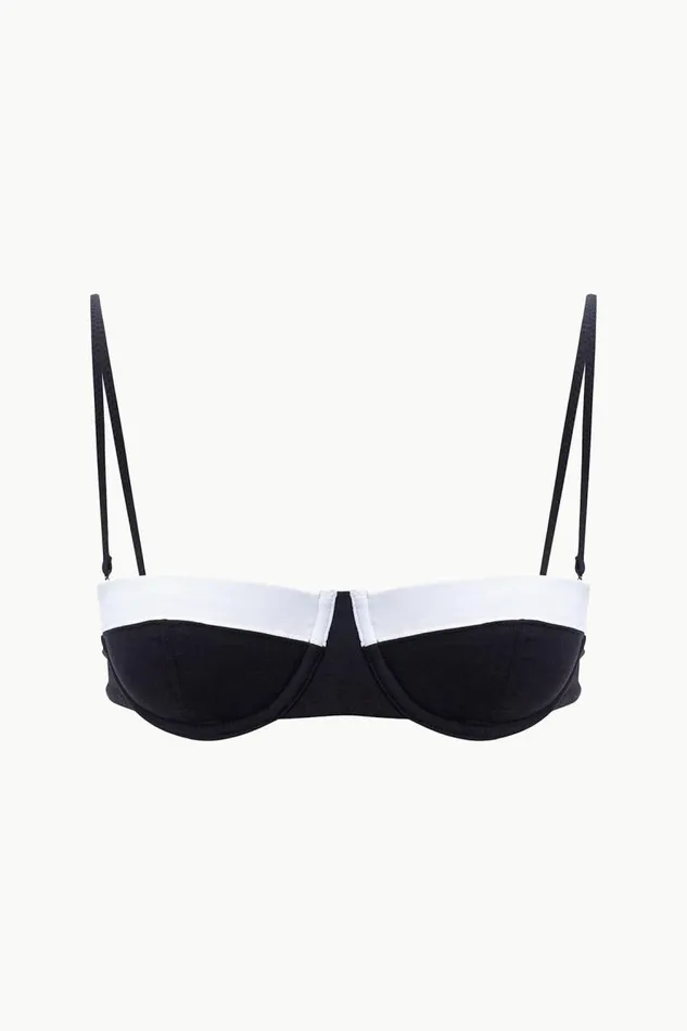STAUD Bikinis STAUD JO BALCONETTE BIKINI TOP BLACK WHITE 8211 Women STAUD Bikinis STAUD JO BALCONETTE BIKINI TOP BLACK WHITE 8211 Women