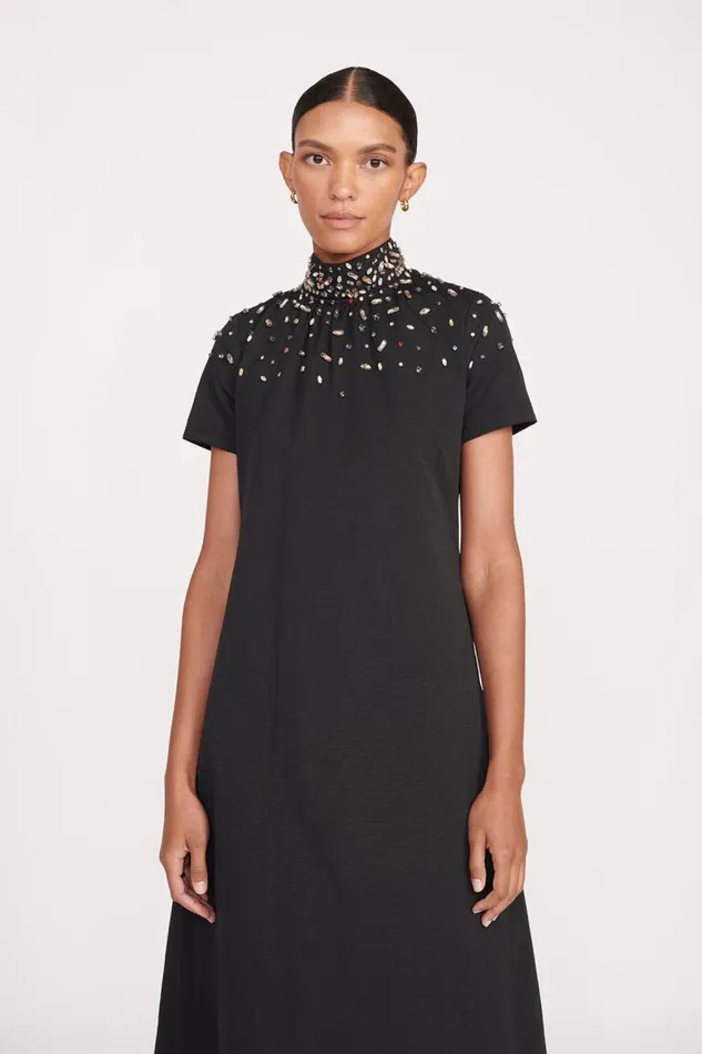 STAUD Bridal STAUD ILANA DRESS BLACK SILVER 8211 Women STAUD Bridal STAUD ILANA DRESS BLACK SILVER 8211 Women