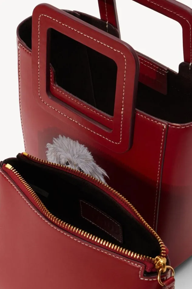 STAUD Custom Handbags STAUD CUSTOM MINI SHIRLEY LEATHER BAG COGNAC 8211 Women