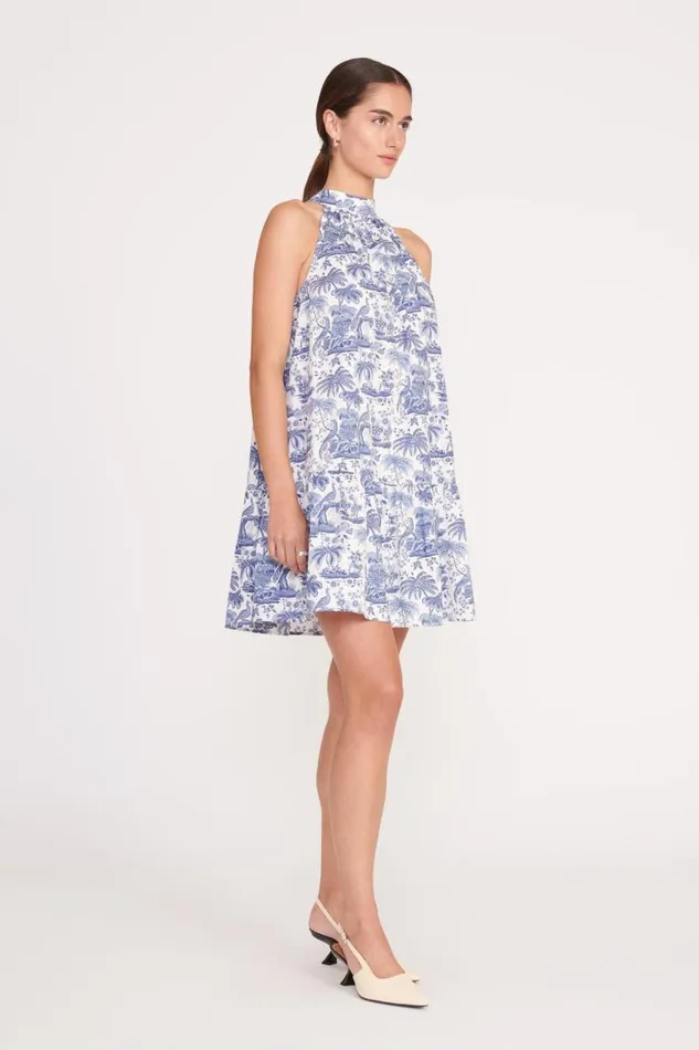 STAUD Dresses STAUD MARLOWE DRESS BLUE TOILE 8211 Women STAUD Dresses STAUD MARLOWE DRESS BLUE TOILE 8211 Women