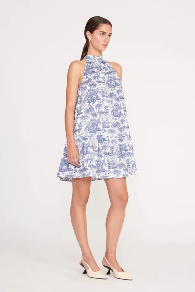 STAUD Dresses STAUD MARLOWE DRESS BLUE TOILE 8211 Women STAUD Dresses STAUD MARLOWE DRESS BLUE TOILE 8211 Women