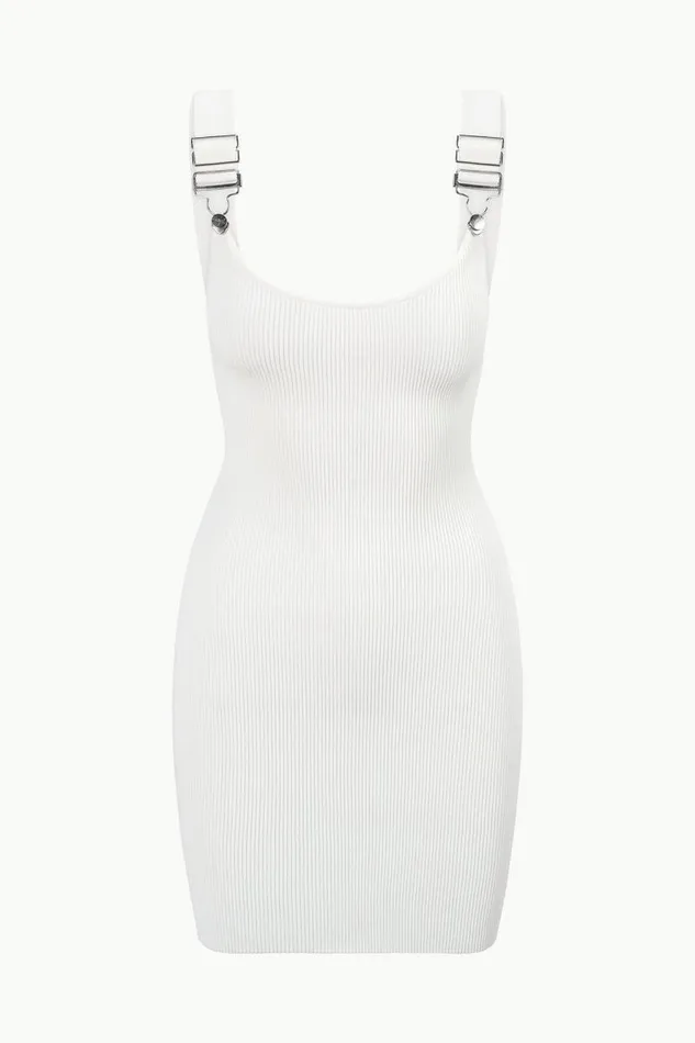 STAUD Dresses STAUD WRANGLER THE OVERALL RIB TANK DRESS WHITE 8211 Women STAUD Dresses STAUD WRANGLER THE OVERALL RIB TANK DRESS WHITE 8211 Women