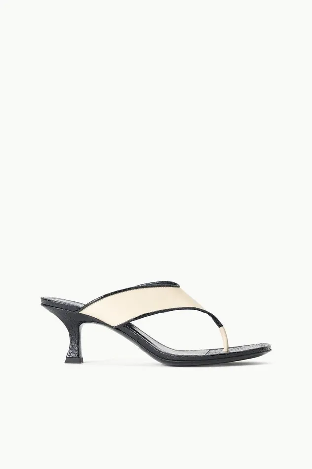 STAUD Heels STAUD NATALIA THONG SANDAL CREAM BLACK 8211 Women
