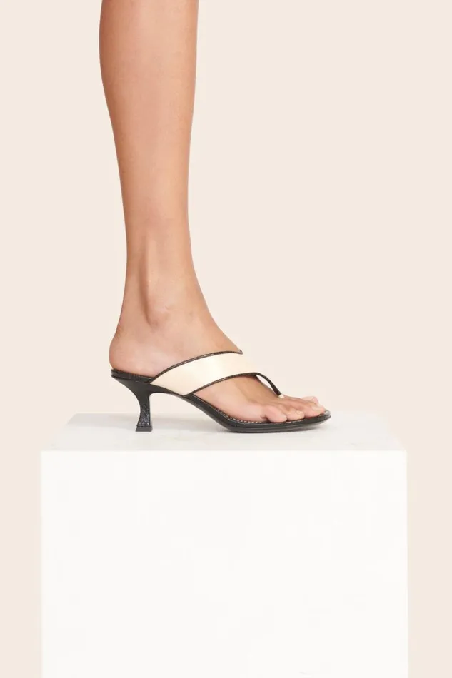 STAUD Heels STAUD NATALIA THONG SANDAL CREAM BLACK 8211 Women STAUD Heels STAUD NATALIA THONG SANDAL CREAM BLACK 8211 Women