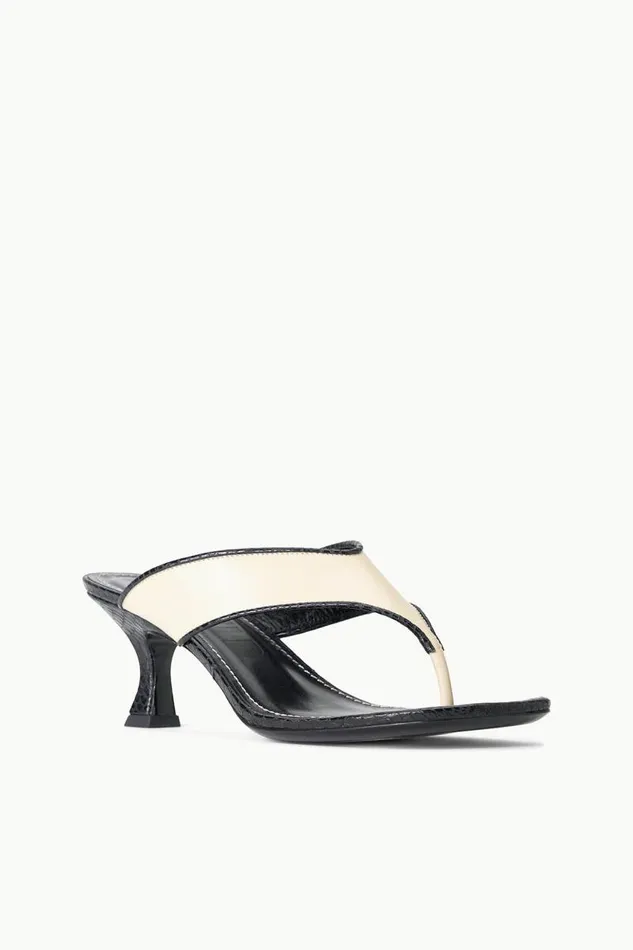 STAUD Heels STAUD NATALIA THONG SANDAL CREAM BLACK 8211 Women STAUD Heels STAUD NATALIA THONG SANDAL CREAM BLACK 8211 Women