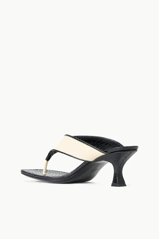 STAUD Heels STAUD NATALIA THONG SANDAL CREAM BLACK 8211 Women STAUD Heels STAUD NATALIA THONG SANDAL CREAM BLACK 8211 Women