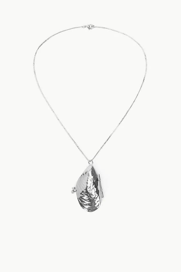 STAUD Necklaces STAUD SHELL PILL CASE NECKLACE SILVER 8211 Women
