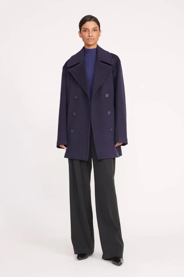STAUD Outerwear and Jackets STAUD ELORA PEACOAT NAVY 8211 Women STAUD Outerwear and Jackets STAUD ELORA PEACOAT NAVY 8211 Women