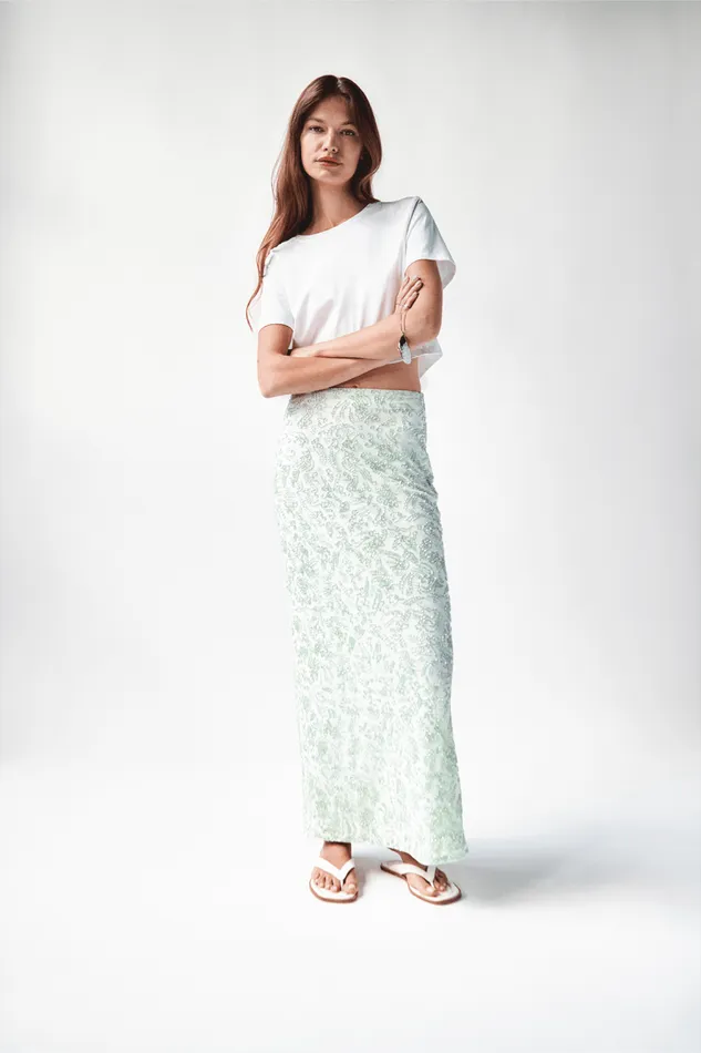STAUD Skirts STAUD BARLETTA SKIRT CARIBBEAN 8211 Women STAUD Skirts STAUD BARLETTA SKIRT CARIBBEAN 8211 Women