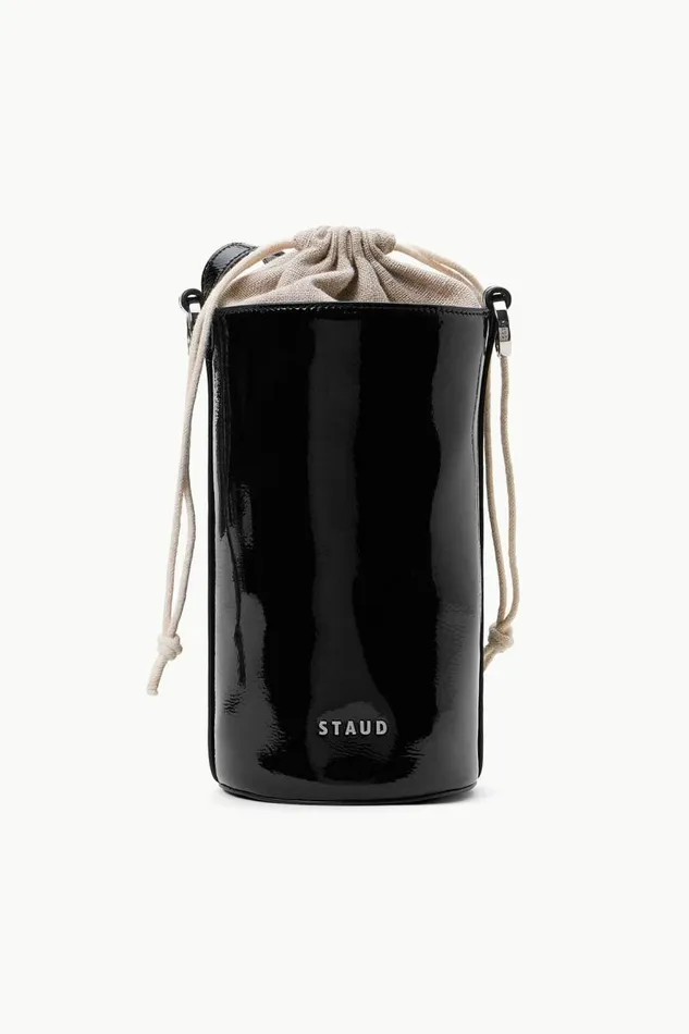 STAUD Small Leather Goods STAUD WATER BOTTLE BAG BLACK PATENT 8211 Women STAUD Small Leather Goods STAUD WATER BOTTLE BAG BLACK PATENT 8211 Women