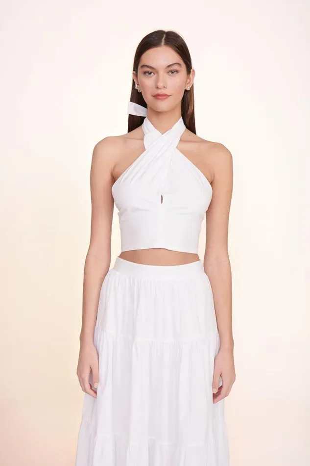 STAUD Tops STAUD SMOCKED KAI TOP WHITE 8211 Women