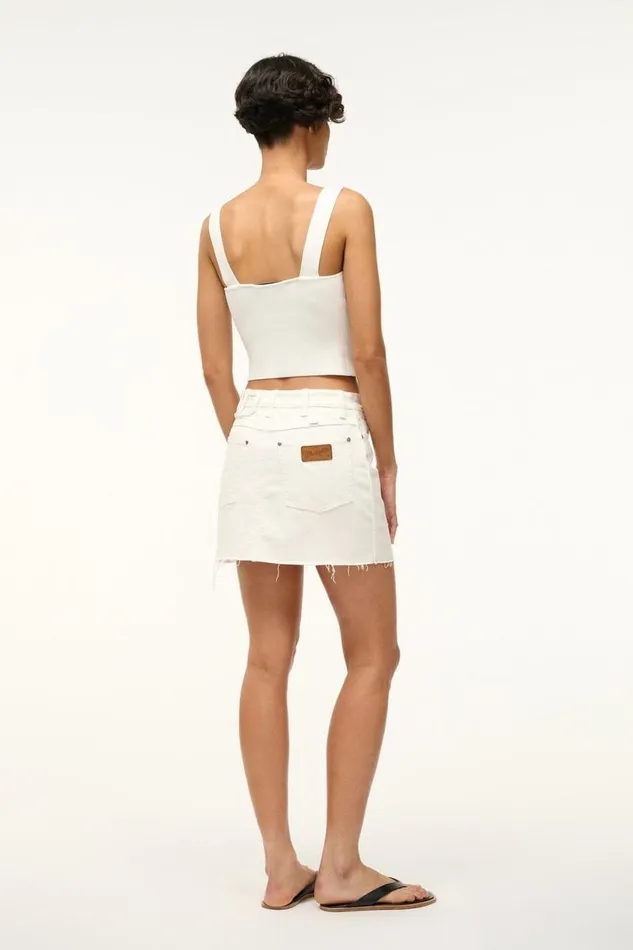 STAUD Tops STAUD WRANGLER THE OVERALL RIB TANK WHITE 8211 Women STAUD Tops STAUD WRANGLER THE OVERALL RIB TANK WHITE 8211 Women