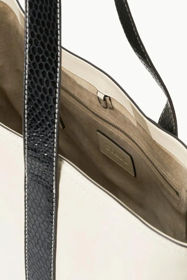 STAUD Totes STAUD CUSTOM MONOGRAM ALLORA TOTE CREAM BLACK 8211 Women STAUD Totes STAUD CUSTOM MONOGRAM ALLORA TOTE CREAM BLACK 8211 Women