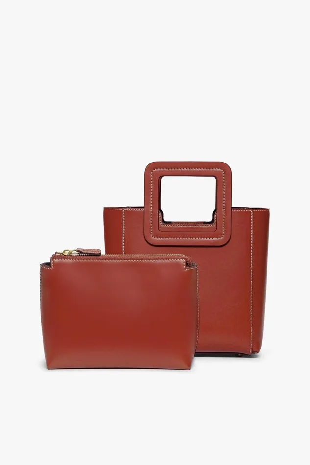 STAUD Totes STAUD MINI SHIRLEY LEATHER BAG COGNAC 8211 Women STAUD Totes STAUD MINI SHIRLEY LEATHER BAG COGNAC 8211 Women
