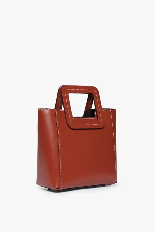 STAUD Totes STAUD MINI SHIRLEY LEATHER BAG COGNAC 8211 Women STAUD Totes STAUD MINI SHIRLEY LEATHER BAG COGNAC 8211 Women
