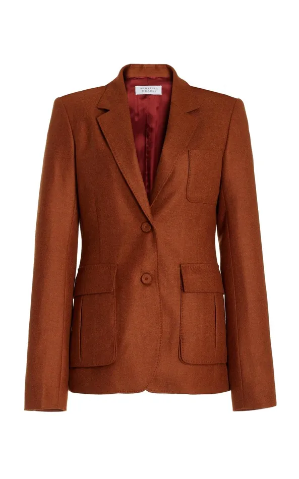 Suits Women Gabriela Hearst Louisa Blazer In Rust Melange Virgin Wool Cashmere Flannel