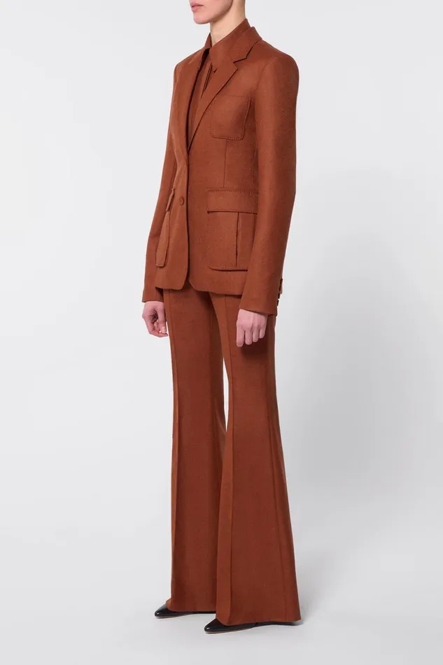 Suits Women Gabriela Hearst Louisa Blazer In Rust Melange Virgin Wool Cashmere Flannel