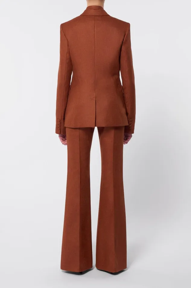 Suits Women Gabriela Hearst Louisa Blazer In Rust Melange Virgin Wool Cashmere Flannel