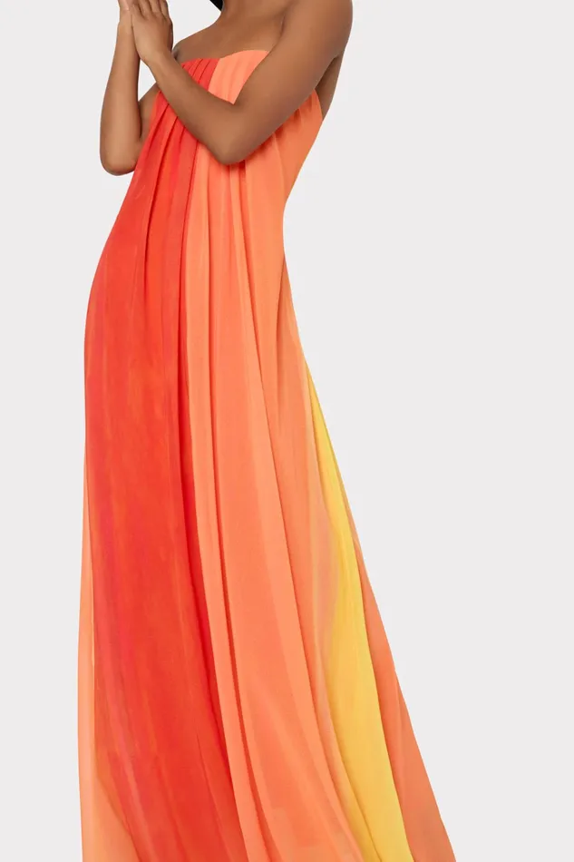 Sunset Stripe Strapless Dress Multi Women Milly Dresses