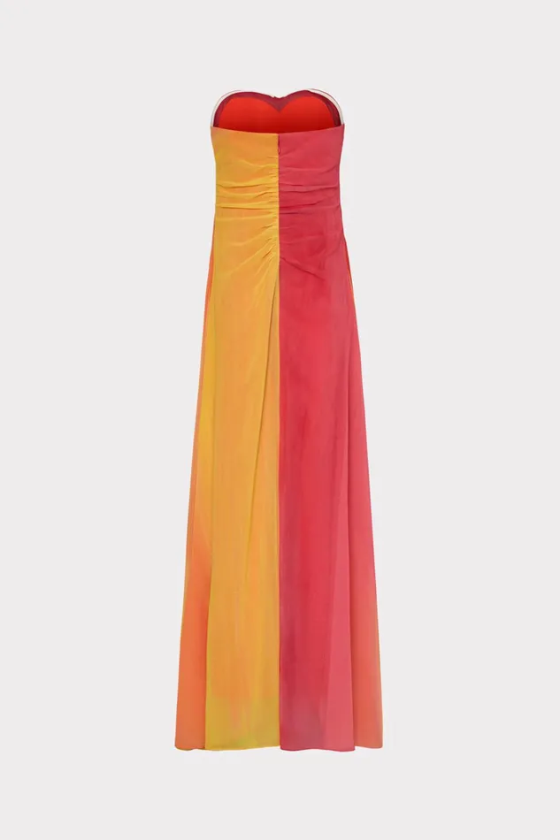 Sunset Stripe Strapless Dress Multi Women Milly Dresses