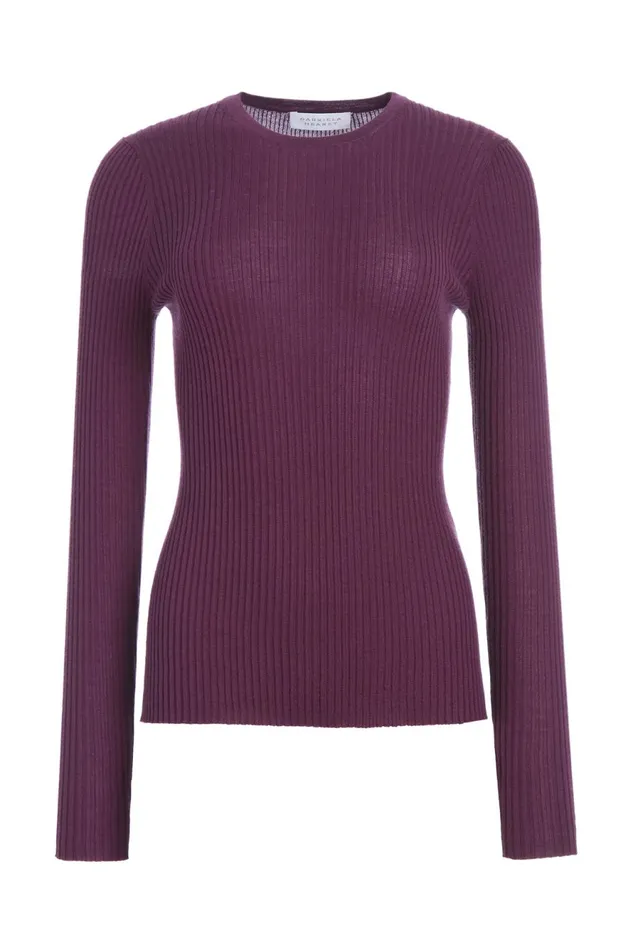 Sweaters and Turtlenecks Women Gabriela Hearst Browning Knit Sweater In Italian Plum Cashmere Silk Sweaters and Turtlenecks Women Gabriela Hearst Browning Knit Sweater In Italian Plum Cashmere Silk