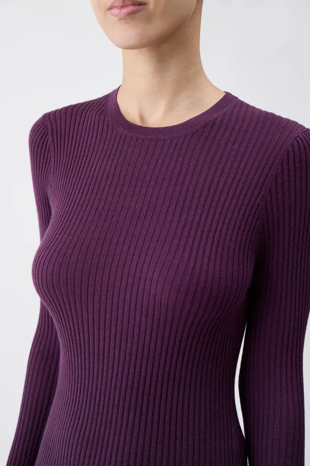 Sweaters and Turtlenecks Women Gabriela Hearst Browning Knit Sweater In Italian Plum Cashmere Silk