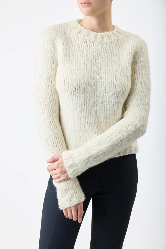 Sweaters and Turtlenecks Women Gabriela Hearst Dalton Knit Sweater In Ivory Welfat Cashmere