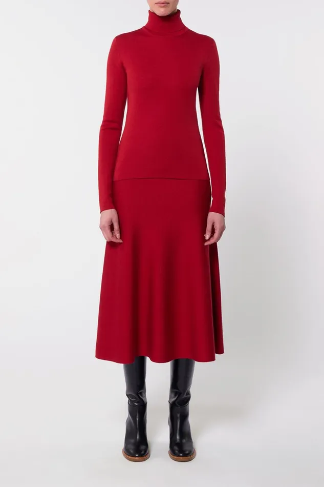 Sweaters and Turtlenecks Women Gabriela Hearst May Knit Turtleneck In Scarlet Red Merino Wool Cashmere