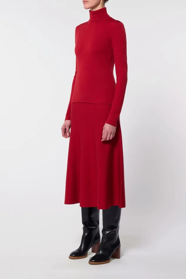 Sweaters and Turtlenecks Women Gabriela Hearst May Knit Turtleneck In Scarlet Red Merino Wool Cashmere