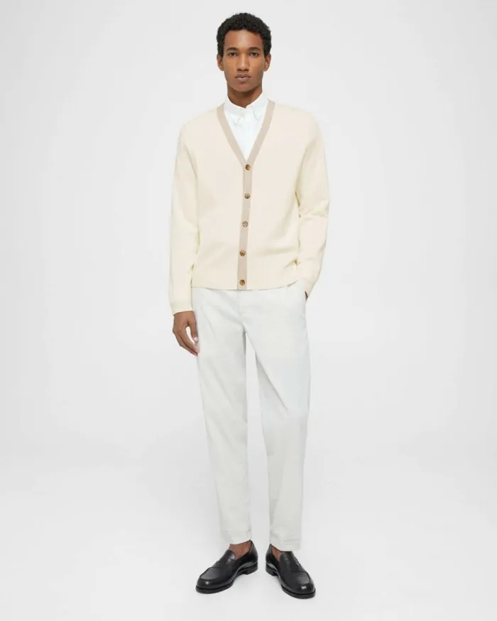Sweaters Cardigans Men Theory VNeck Cardigan In Merino Wool IvorySand Melange Sweaters Cardigans Men Theory VNeck Cardigan In Merino Wool IvorySand Melange