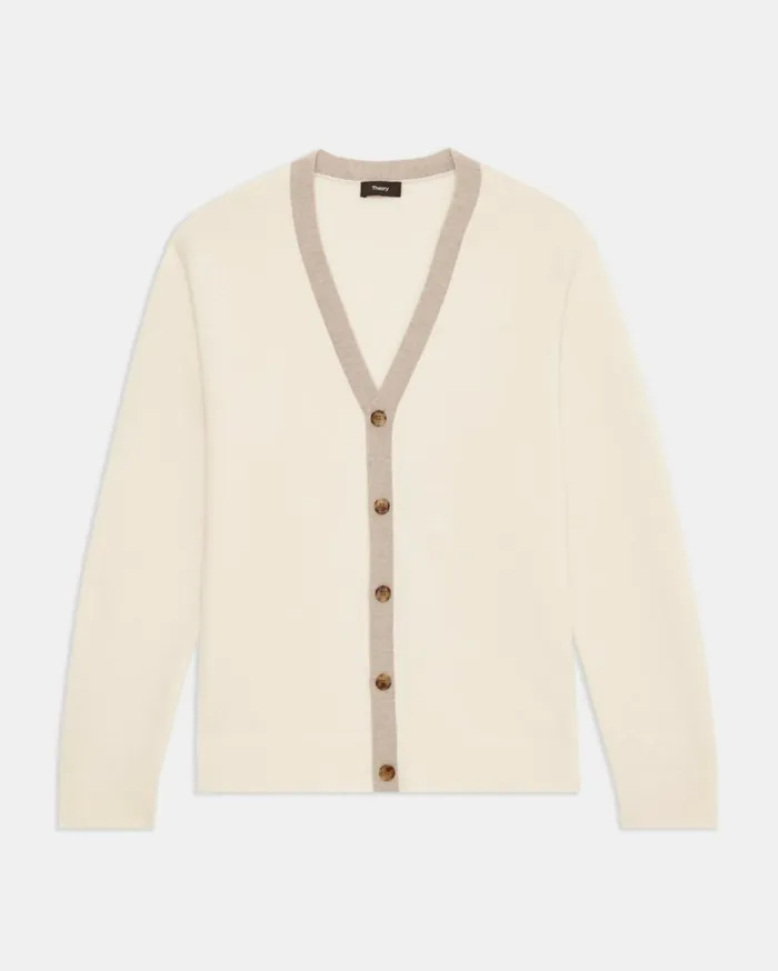 Sweaters Cardigans Men Theory VNeck Cardigan In Merino Wool IvorySand Melange Sweaters Cardigans Men Theory VNeck Cardigan In Merino Wool IvorySand Melange