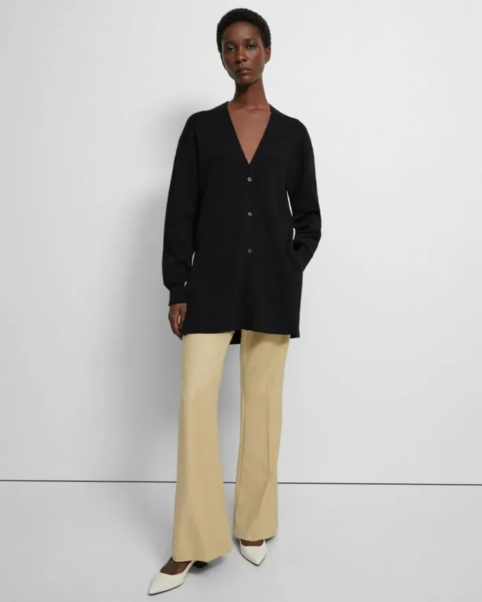 Sweaters Cardigans Women Theory Long Cardigan In Cashmere Black Sweaters Cardigans Women Theory Long Cardigan In Cashmere Black