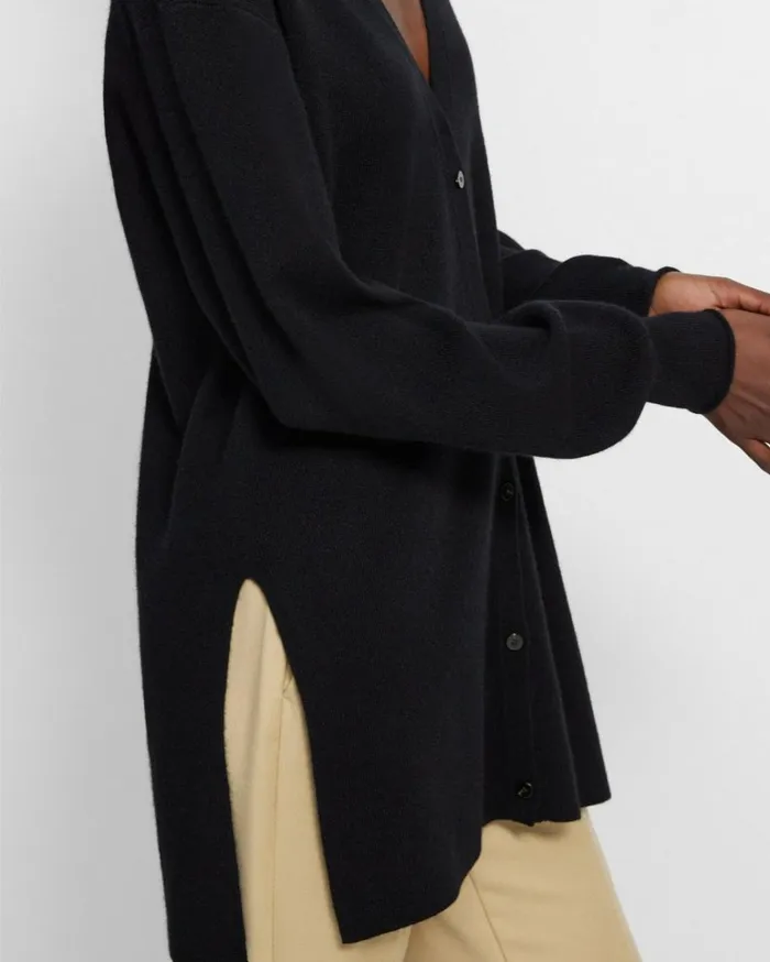 Sweaters Cardigans Women Theory Long Cardigan In Cashmere Black Sweaters Cardigans Women Theory Long Cardigan In Cashmere Black