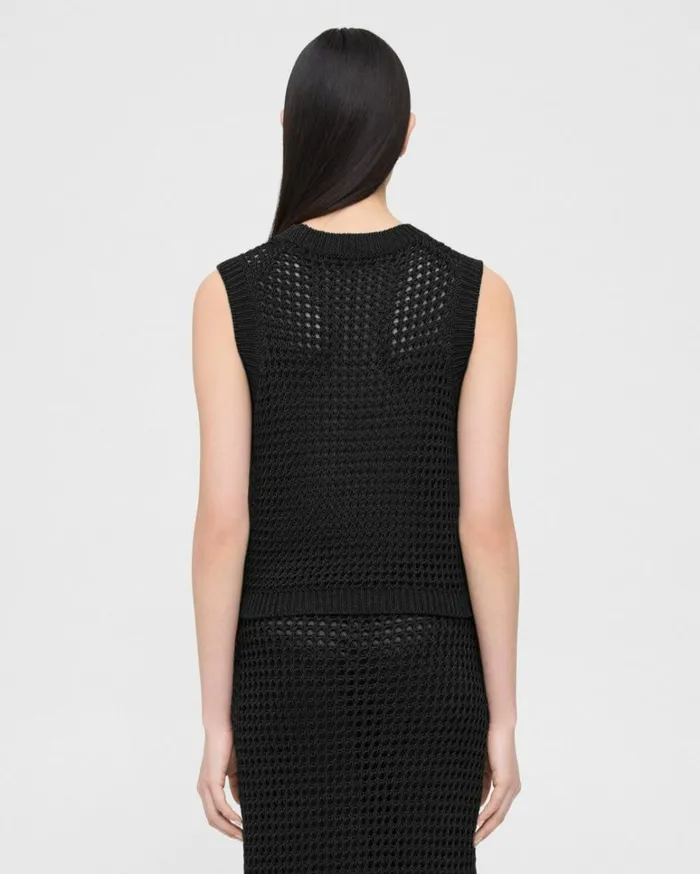 Sweaters Cardigans Women Theory Sweater Vest In Pima Cotton Black Sweaters Cardigans Women Theory Sweater Vest In Pima Cotton Black