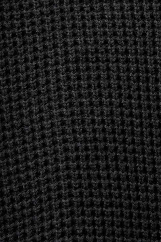 Sweaters Men Esprit CableKnit Crewneck Sweater Dark Grey