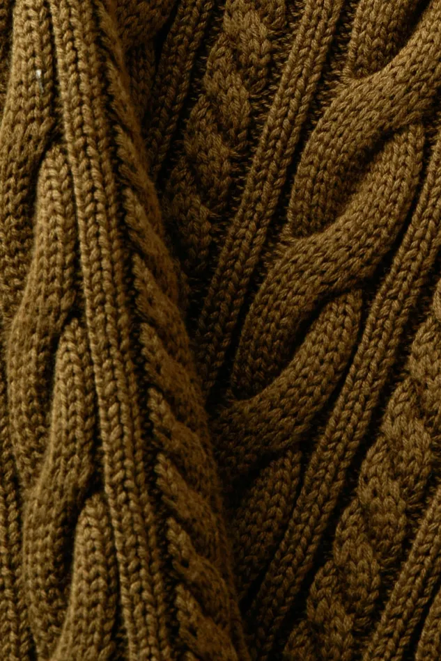 Sweaters Men Esprit Cotton Cable Knit Jumper Dark Khaki