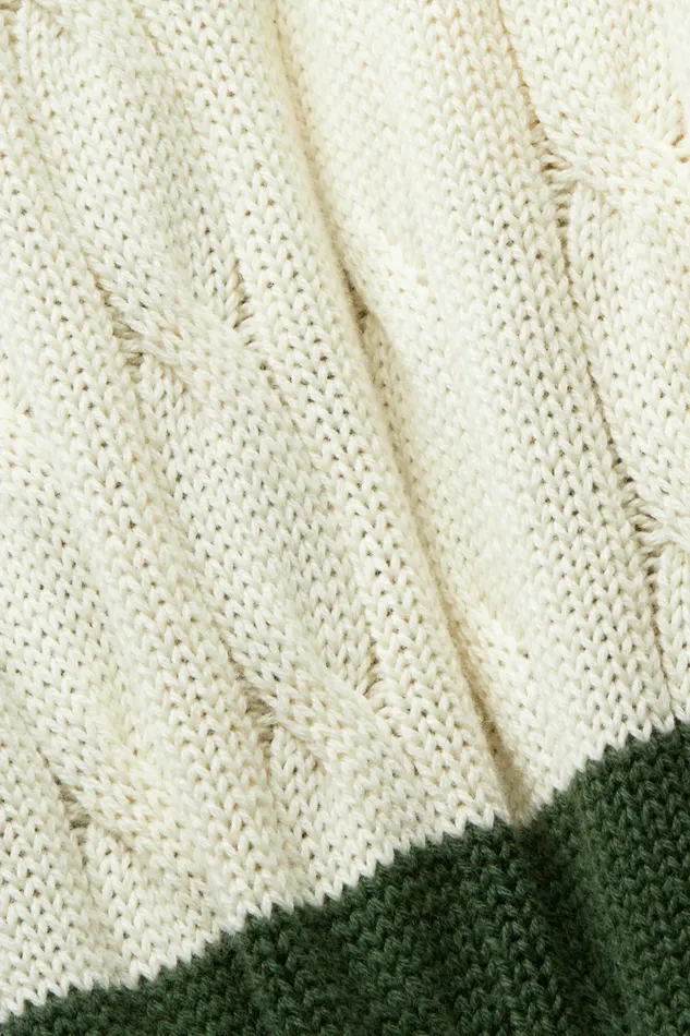 Sweaters Men Esprit Striped Cable Knit Sweater Off White