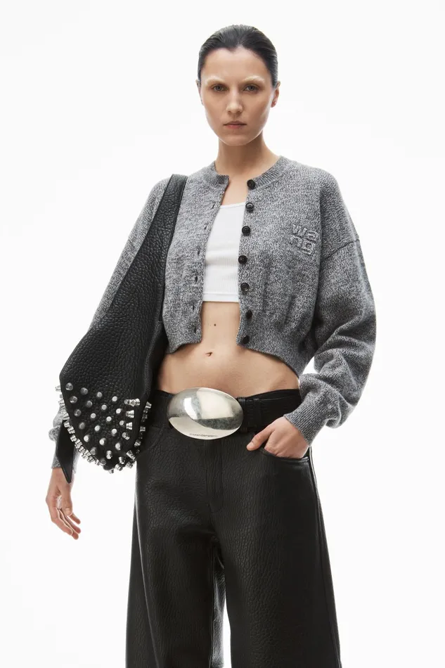 Sweaters Women Alexander Wang Logo Embossed Cardigan