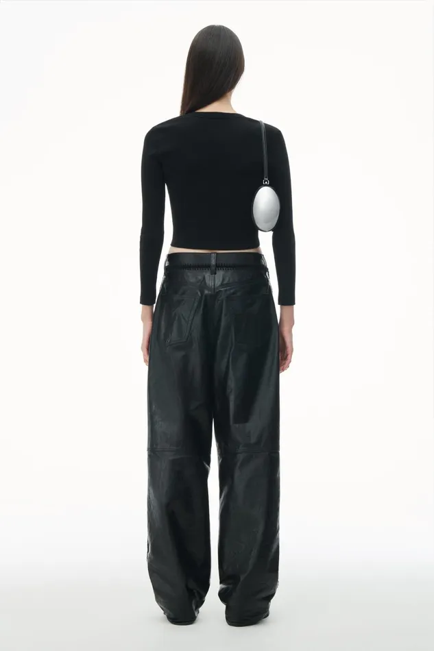 Sweaters Women Alexander Wang Logo Embossed Cropped VNeck Cardigan