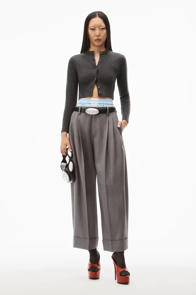 Sweaters Women Alexander Wang Shrunken Cardigan In Wool
